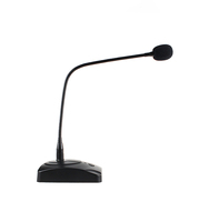 Microphone à condensateur de bureau à col de cygne avec connecteur XLR pour diffusion, conférences informatiques, filaire, en plastique, avec suppression du bruit et lumières LED