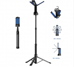 Lampe <span class=keywords><strong>de</strong></span> travail sur trépied SMD personnalisable 4500LM, affichage <span class=keywords><strong>de</strong></span> la puissance 4000mAh, étanche, rotative multi-angles, portable pour chantier et <span class=keywords><strong>garage</strong></span> - Product Image 1
