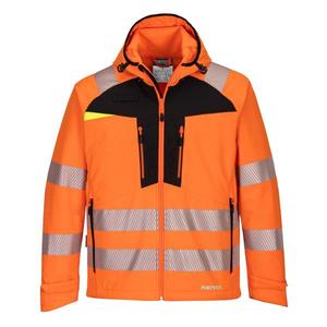 PORTWEST - DX475OBRL DX4 High visibility <b>orange</b>/black Softshell <b>jacket</b> (3L) - EAN 5036108359509 <b>HI</b>-<b>VIS</b> WORKWEAR - Product Image 1
