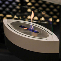 Ensemble de meubles de patio extérieur en verre moderne table de foyer extérieur avec alcool