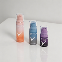 Flacon pompe sans air PP pour formules cosmétiques, 5, 10, 15 ml, avec capuchon test pour huiles essentielles, lotions corporelles et crèmes