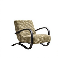 Fauteuil de salon moderne, chaise individuelle de détente, structure en bois massif, revêtement en lin et coton, éponge haute densité, fauteuil lounge