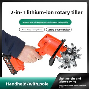 Mini-motoculteur, <span class=keywords><strong>batterie</strong></span> au lithium, portatif, petit motoculteur rotatif agricole, pour creuser des fossés, <span class=keywords><strong>scarificateur</strong></span>, machine domestique de désherbage et de travail du sol - Product Image 5