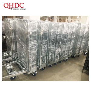 Kim Loại Mạ Kẽm CuộN Lồng Có Thể Khóa Lưu Trữ Lồng Xe Đẩy Với Bánh Xe - Product Image 3