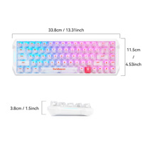 Teclado Mecánico Magnético con Cable Flux 68 Blanco, Diseño 65%, 68 Teclas, RGB, USB-C, Respuesta Rápida, para Juegos