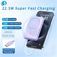 Banco de Energía Portátil de 10000mAh con Cuatro Cables Integrados, Magnético, para Cargar Relojes y Teléfonos
