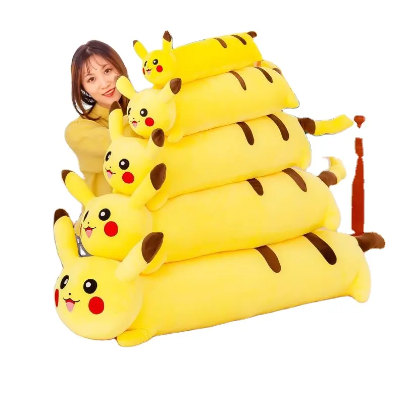 Aifei Speelgoed Schattige Zachte Pikachu Pop Pluche Speelgoed Lange Kussen Slapende Pop Op Bed Valentijnsdag Cadeau Voor Vriendin