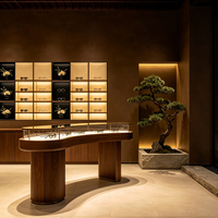 Vitrines d'exposition de lunettes sur mesure, de style chinois traditionnel, avec éclairage LED optique, de haute qualité, durables et écologiques