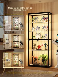 Vitrine <span class=keywords><strong>Lego</strong></span> Modulaire Noire Anti-poussière Transparente Personnalisable pour Modèles de Jouets et Boîtes Mystères, Rangement Mobile Rotatif avec Clé - Product Image 3