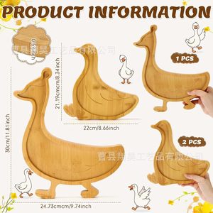 ชุดถาดเสิร์ฟรูปเป็ดไม้ Silly Goose ทำจากไม้ธรรมชาติ ปลอดภัยสำหรับอาหาร ทนทาน พื้นผิวเรียบ ทำความสะอาดง่าย - Product Image 5
