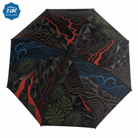 Parapluie de golf à motif paysage naturel abstrait, robuste et durable, impression artistique, baleines renforcées pour souvenir de marque personnalisé