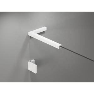 Barra estabilizadora de puerta de <span class=keywords><strong>ducha</strong></span> de vidrio sin marco blanco nuevo soporte en forma de L conector de soporte de esquina de baño <span class=keywords><strong>con</strong></span> placa magnética - Product Image 1