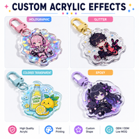 Porte-clés en acrylique transparent CNAWO avec revêtement en résine lisse, service personnalisé direct d'usine pour les cadeaux d'entreprise