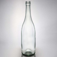 Botol Minuman Keras Kaca Grosir 700ml 750ml 1000ml Kemasan Botol Kaca untuk Brandy atau Whisky atau Rum Dengan Tutup Sekrup
