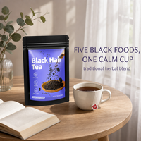 Sachets de thé noir 20 unités au sésame et à la mûre, supplément naturel végétalien à base de plantes, pour une tasse quotidienne, pur et classique