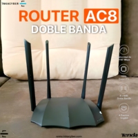 Router Inalámbrico Tenda AC8 de Doble Banda 1200M Reacondicionado Barato, 4 Antenas de Alta Ganancia con Adaptador de Corriente
