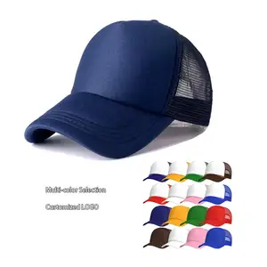 Özel şoför şapkası köpük boş file şapka Hip Hop mavi şoför şapkası ile özel Logo