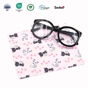 Vente chaude OEM 15x15cm Chiffon de nettoyage pour objectif en microfibre de qualité supérieure, motif chat mignon, vente en gros, logo personnalisé pour <span class=keywords><strong>lunettes</strong></span>, téléphone, appareil photo, <span class=keywords><strong>écran</strong></span> - Product Image 1
