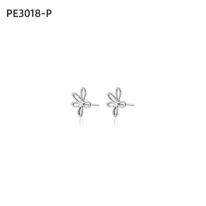 Amy Amy Flower <b>Stud</b> Earrings <b>Silver</b> Plated For Women Cute Fashion Jewelry Gift - Product Image 5