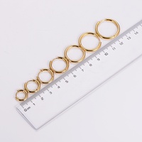Aros de Oro de 18K en Oferta, Pendientes de Aro Brillantes Chapados en Oro, Juego de Pendientes de Aro Abrazadores de Acero Inoxidable