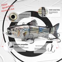 Leurre électrique The Brave avec hélice 130mm 35g, appât dur rechargeable avec hameçons pour poissons prédateurs d'eau salée et d'eau douce