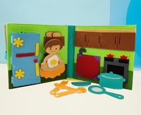 Livre d'activités Montessori en feutre pour maison de poupée, nouveau design, best-seller, pour l'éducation précoce des garçons