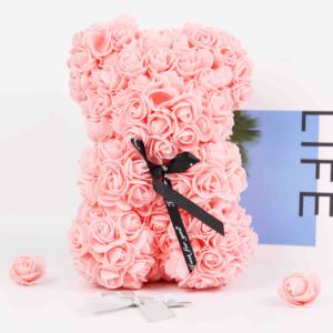 Vendita calda all'ingrosso 21 CM carino artificiale <span class=keywords><strong>romantico</strong></span> miglior regalo fiore PE schiuma rosa orsacchiotto rosa orso per san valentino Navida - Product Image 2
