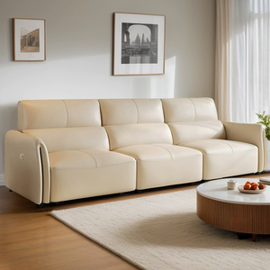 Hiện Đại Thanh Lịch Sang Trọng Chuyển Đổi Ba Chỗ Ngồi Chính Hãng <span class=keywords><strong>Sofa</strong></span> Da Thiết Kế Tối Giản Giường Cho Đồ Nội Thất Phòng Khách - Product Image 1