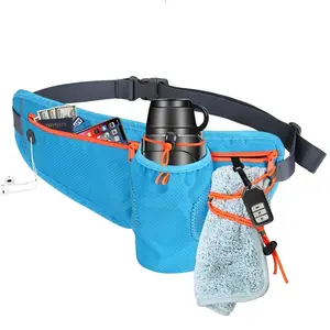 whole sale custom logo light weight folding fanny pack reflective running belt waist pack bag with water bottle