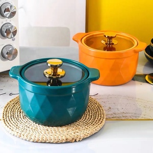 Casseruola in ceramica binaurale nordica pentola per zuppa di Spodumene fiamma aperta pentola di riso casseruola di riso casseruola smaltata - Product Image 6