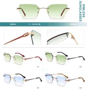 ホット販売女性リムレスシェードメタルアイウェアサングラスグラデーション不規則サングラスGafas De Sol - Product Image 2