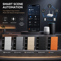 Interrupteur intelligent Tuya Smart Life Zigbee avec écran LED DIY pour lettres, boutons blancs, noirs, gris, dorés, pour toute la maison, hôtel
