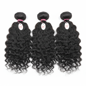 Extensiones de cabello humano virgen indio de alta calidad 100%, pelucas crudas, ondas rectas, rizadas, varias 8 28 pulgadas, encaje de cierre profundo - Product Image 1