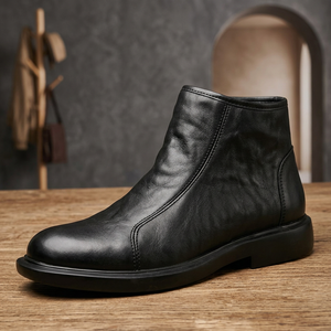 Men Ankle Bootie Toe Genuine Leather Plush Lining Warm Rubber Outsole EVA Midsole Breathable Fashion Casual Winter - Product Image 3