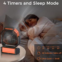 Ventilateur de camping avec lumière - Batterie rechargeable 20000 mAh, autonomie 6-8 heures, 4 vitesses, affichage numérique, minuterie, oscillation automatique, pour voiture, en plastique, version espagnole