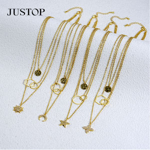 <b>Long</b> Pendant <b>Necklace</b> OEM/OEM Wholesale Custom Waterproof Stainless Steel <b>Gold</b> Silver Plating Unisex Link <b>Chain</b> Trendy Fashion - Product Image 4