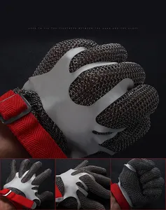 BSP A9 guantes de malla acero chuỗi thư Oyster butcher kim loại lưới bán thịt Vòng chống cắt găng tay thép không gỉ