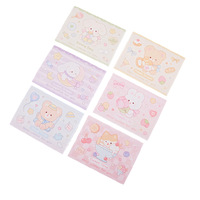 Carte de vœux pliante en trois volets en carton, motif dessin animé, style fille mignonne, pour étudiant, carte postale DIY pour nail art