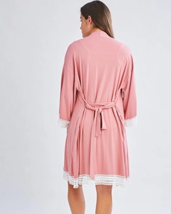 <span class=keywords><strong>Ensemble</strong></span> de 3 pièces pour la maternité : Robe de nuit d'allaitement, Peignoir et Couverture d'emmaillotage pour bébé, en fibre de bambou 100% - Product Image 5