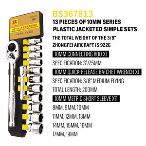 Fabriek Groothandel 10Mm Metrische <span class=keywords><strong>Set</strong></span>, 10Mm Snelkoppeling Ratelsleutelcombinatie, Elektricien En Huishoudelijke Onderhoudsset - Product Image 6