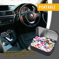 Petite boîte en métal noir avec couvercles à charnières Mini petit récipient vide Étui portable pour savon Menthe Biscuit