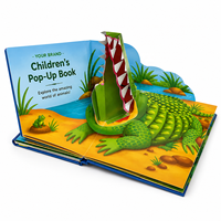 Livre pop-up pour enfants avec reliure spirale personnalisée, couverture rigide, histoire d'animaux en 3D, pour la lecture préscolaire, cadeau, carton imprimé numériquement