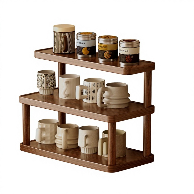 Three Layer Standing Type Wood Desktop