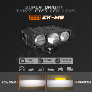 NOUVEAU M5 Mini Phare de <span class=keywords><strong>Moto</strong></span> Lentille de Projecteur LED Double Couleur Jaune Blanc Adapté aux Motocyclettes - Product Image 2