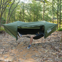 Camping imperméable en nylon personnalisé hamac tente randonnée en plein air portable parapluie suspendu 3-en-1 hamac avec moustiquaire