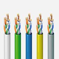 Câble réseau UTP CAT 6 en plastique massif de 305 m, 250 MHz, bobine bleue pour réseaux de données intérieurs