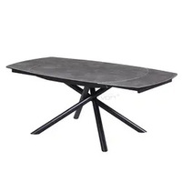 Table de salle à manger en céramique moderne de luxe de haute qualité multifonctionnelle extensible et rotative