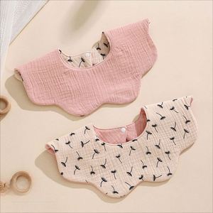 Triángulo 100% algodón impermeable muselina absorbente estampado bufanda recién nacido Bandana Baberos con cierre de botón servicio OEM disponible - Product Image 4