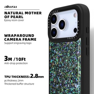 Aikusu Bleu Violet Rose – Coque de Téléphone de Luxe en Nacre pour Femmes, Vente en Gros, pour iPhone 17 16 15 14 13 12 11 Pro Max - Product Image 2