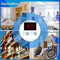 Llamador Inalámbrico para Enfermeras y Cuidadores, 1 Receptor + 2 Botones de Alerta de Emergencia para Baño, para Monitoreo de Personas Mayores